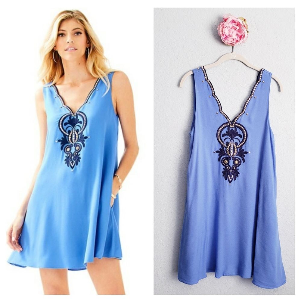 Lilly Pulitzer Beacon Blue Rhinestone Owens Dress